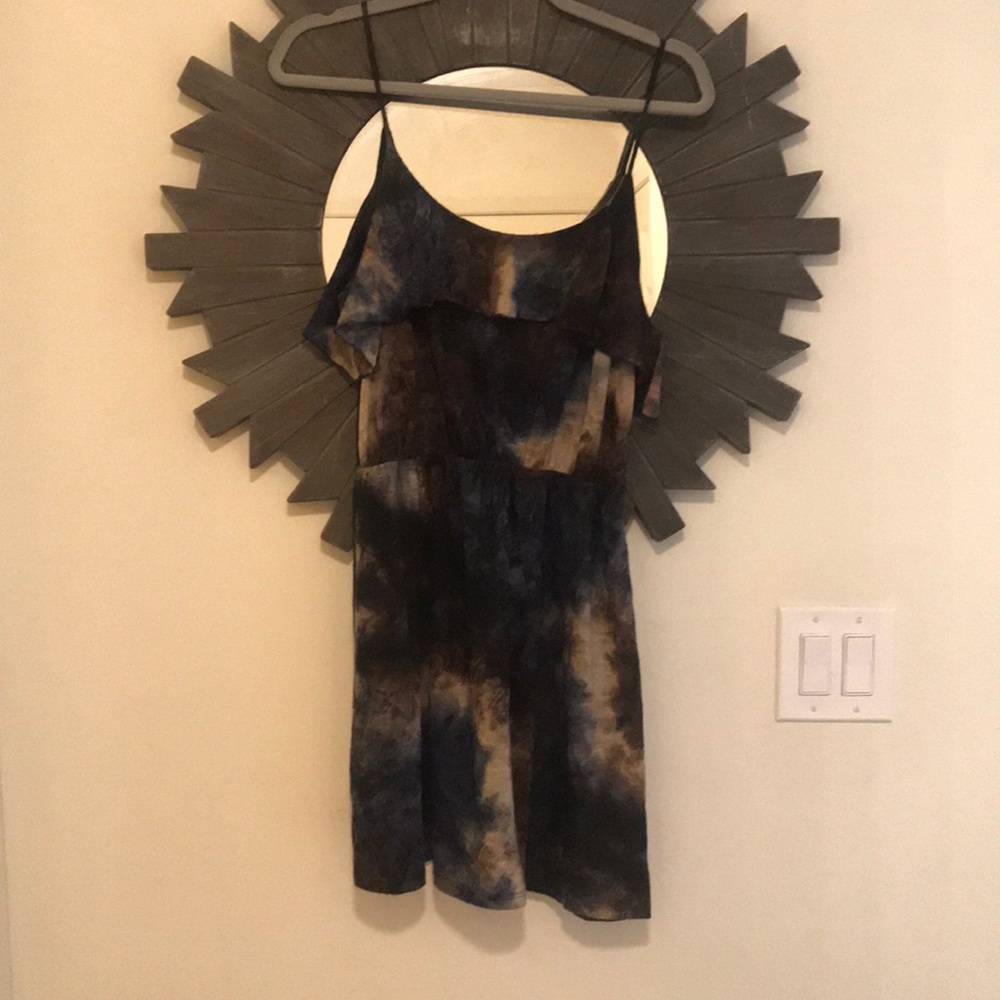 Tye dye dress with ruffle trim